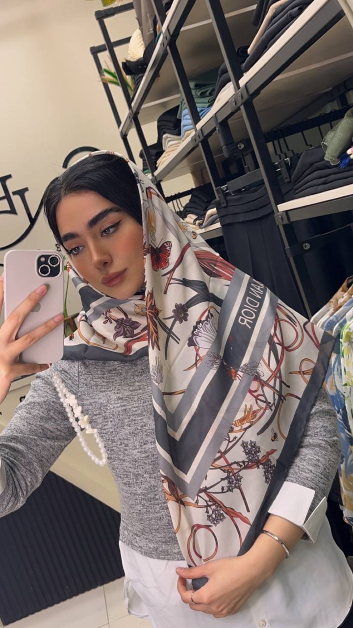 روسری حریر دستدوز بسته6رنگی کد r82 (عمده)
