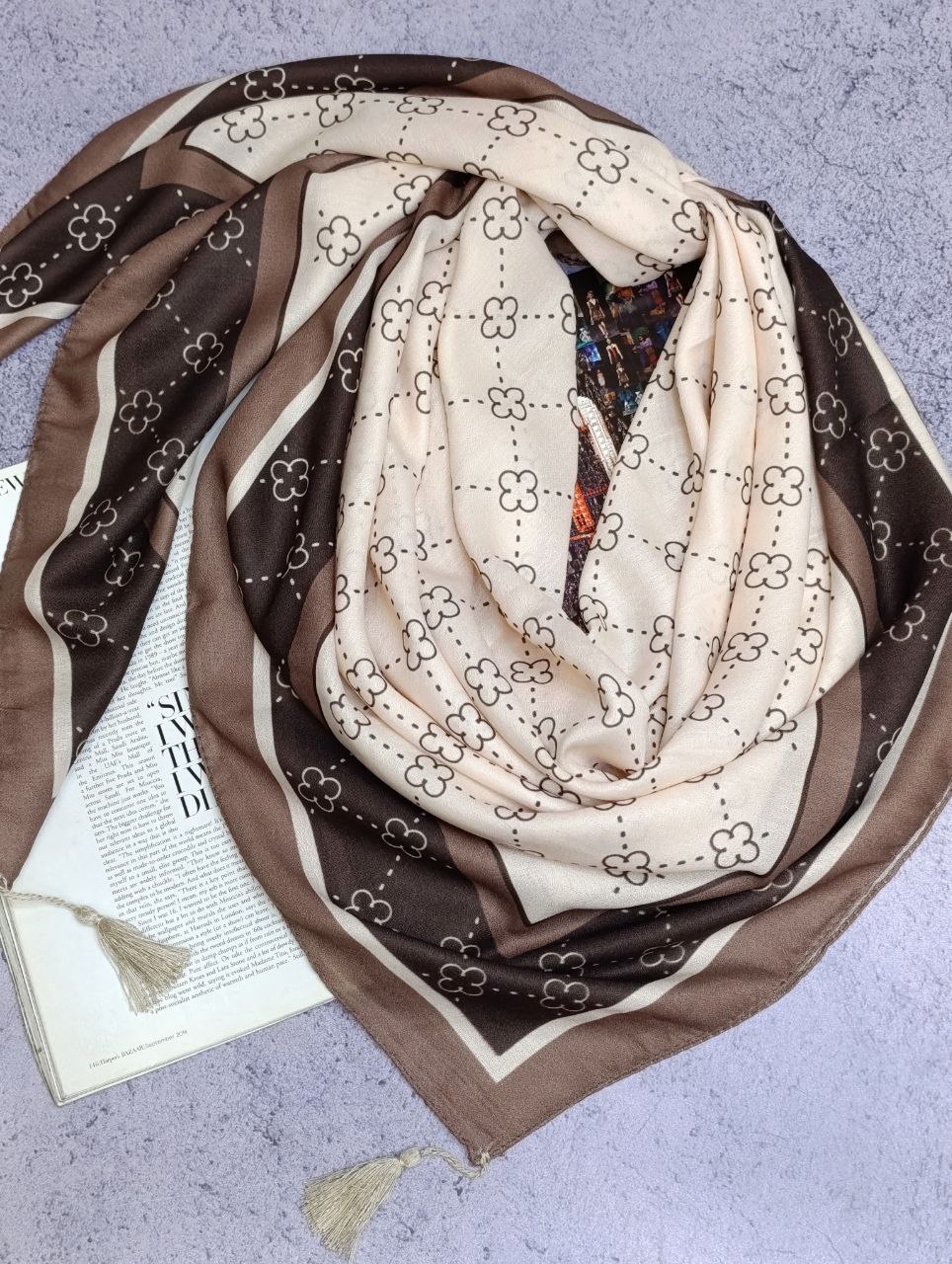 روسری نخی بسته6رنگی کد r84 (عمده)
