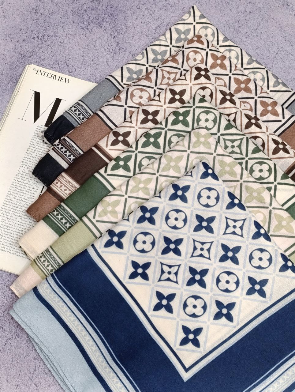 روسری نخی بسته6رنگی کد r85 (عمده)
