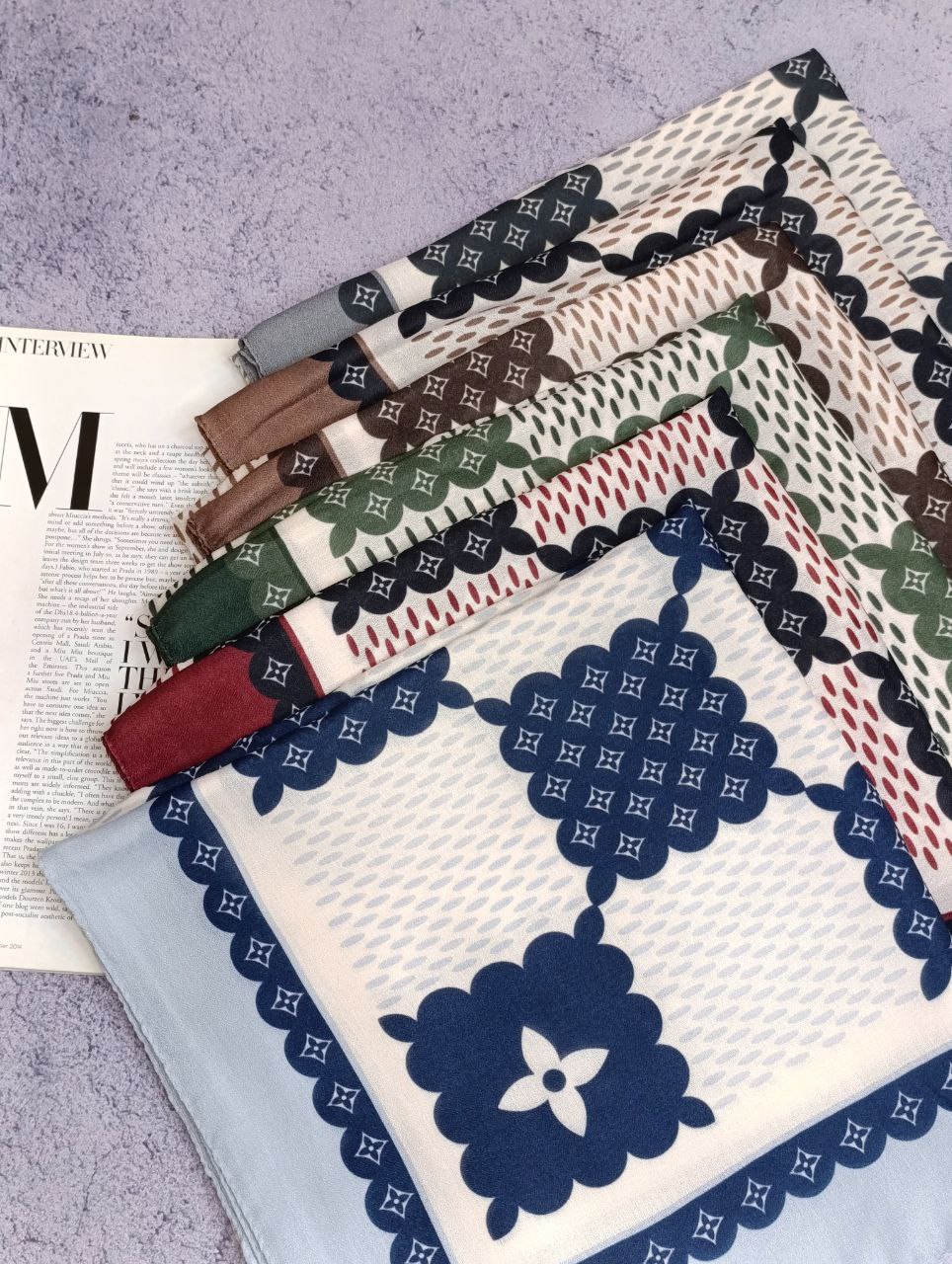 روسری نخی بسته6رنگی کد r86 (عمده)
