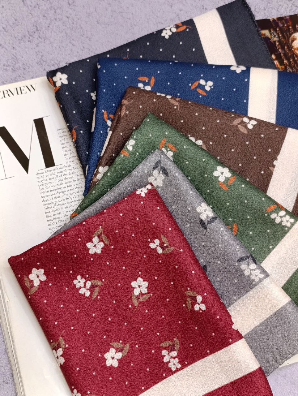 مینی اسکارف بسته6رنگی کد mt29 (عمده)
