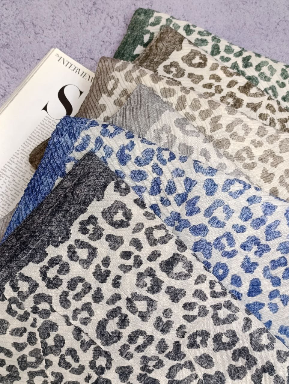 شال پلیسه پلنگی بسته6رنگی کد sp47 (عمده)
