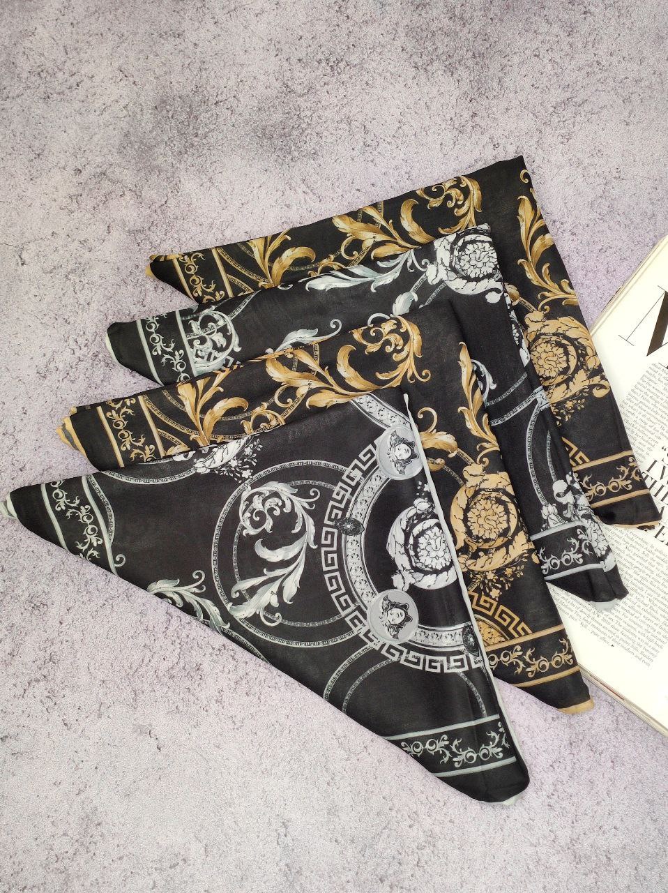 روسری حریر بسته4رنگی کد r19 (عمده)
