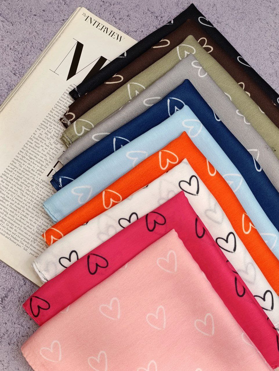 مینی اسکارف بسته10رنگی کد mt31 (عمده)
