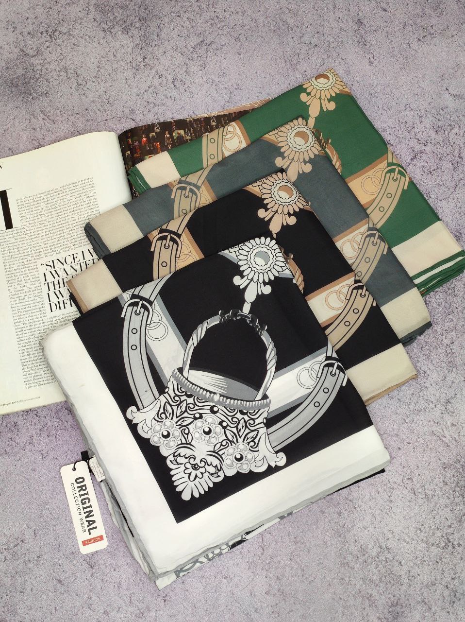 روسری حریر بسته4رنگی کد r20 (عمده)
