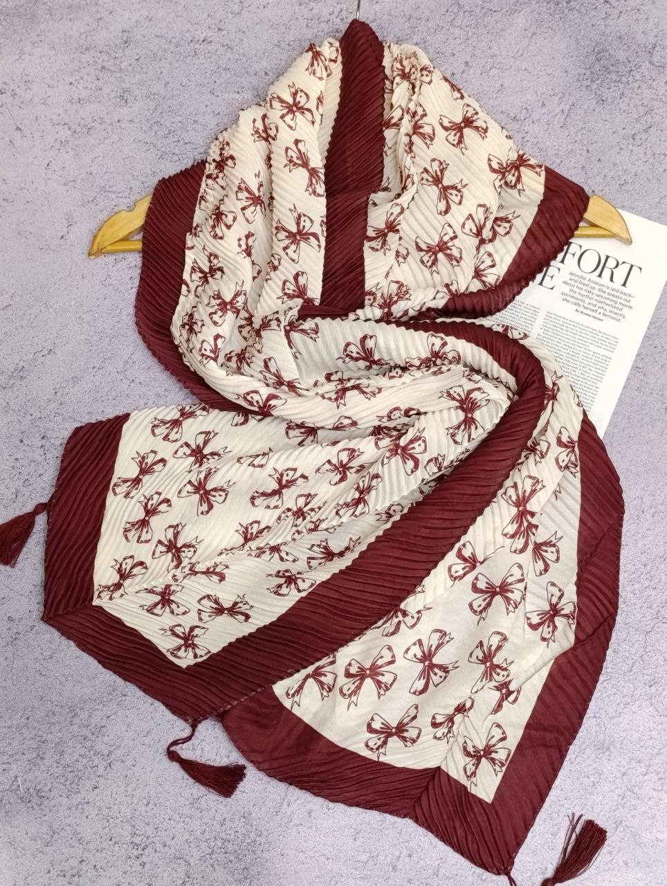 شال پلیسه طرح پاپیون بسته10رنگی کد sp49 (عمده)
