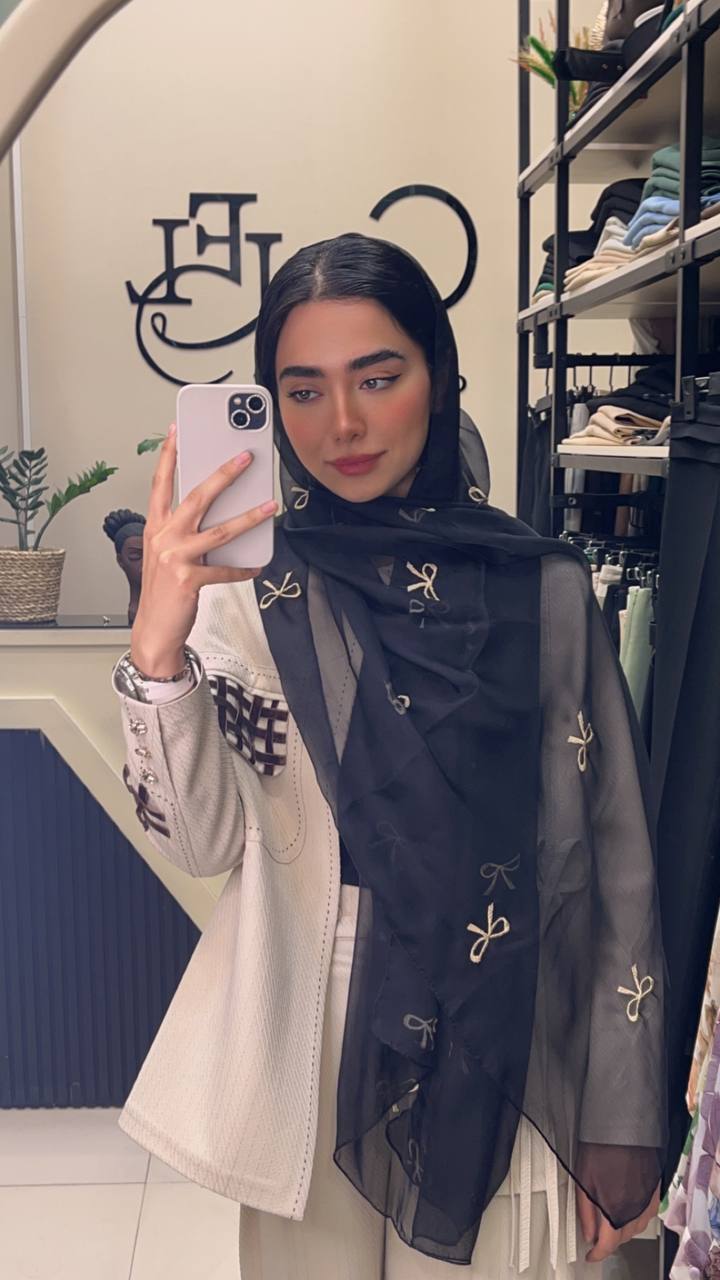 شال حریر گلدوزی پاپیون بسته3رنگی کد sm59 (عمده)
