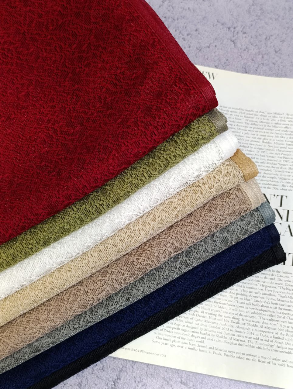 شال توری دورگان بسته8رنگی کد sm61 (عمده)
