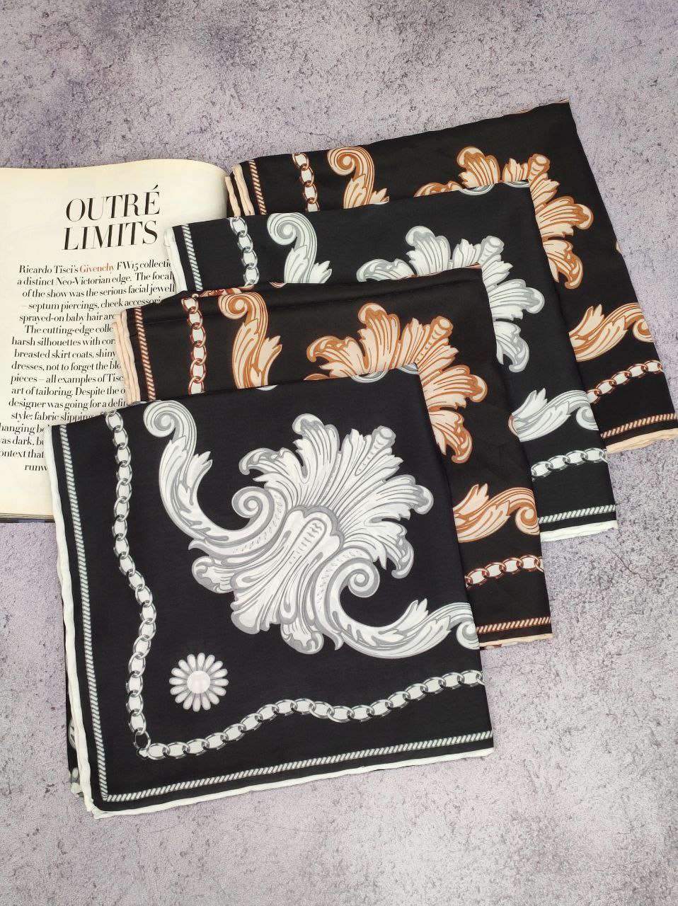 روسری حریر بسته4رنگی کد r21 (عمده)
