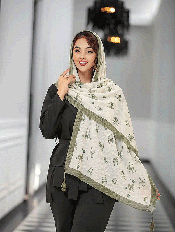شال پلیسه پک سبز بسته6طرحی کد sp50 (عمده)
