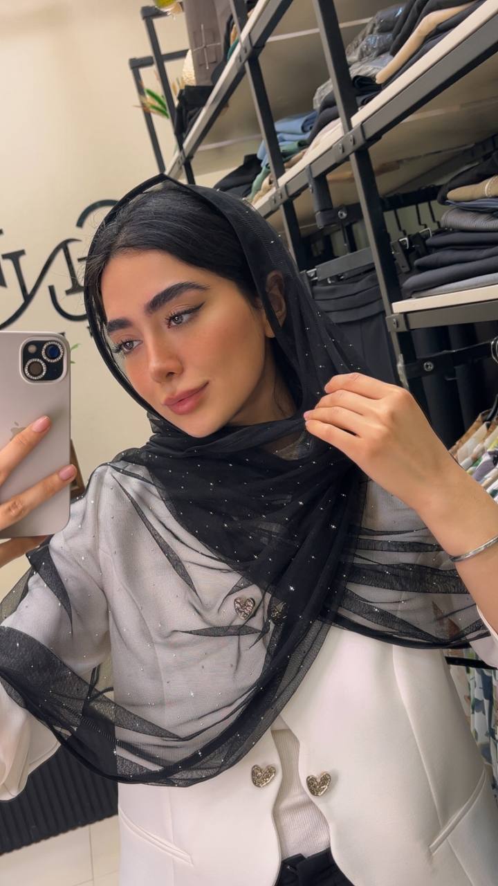 شال توری نگینی بسته12رنگی کد sm63 (عمده)
