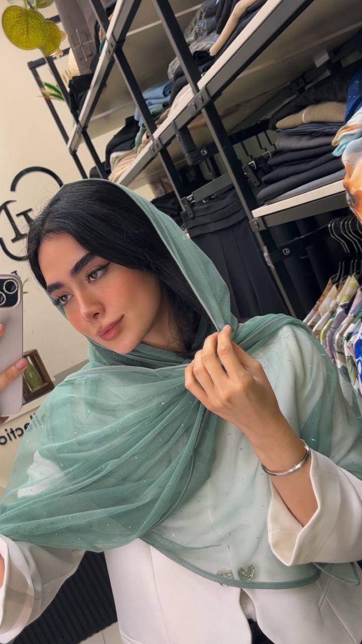 شال توری نگینی بسته12رنگی کد sm63 (عمده)
