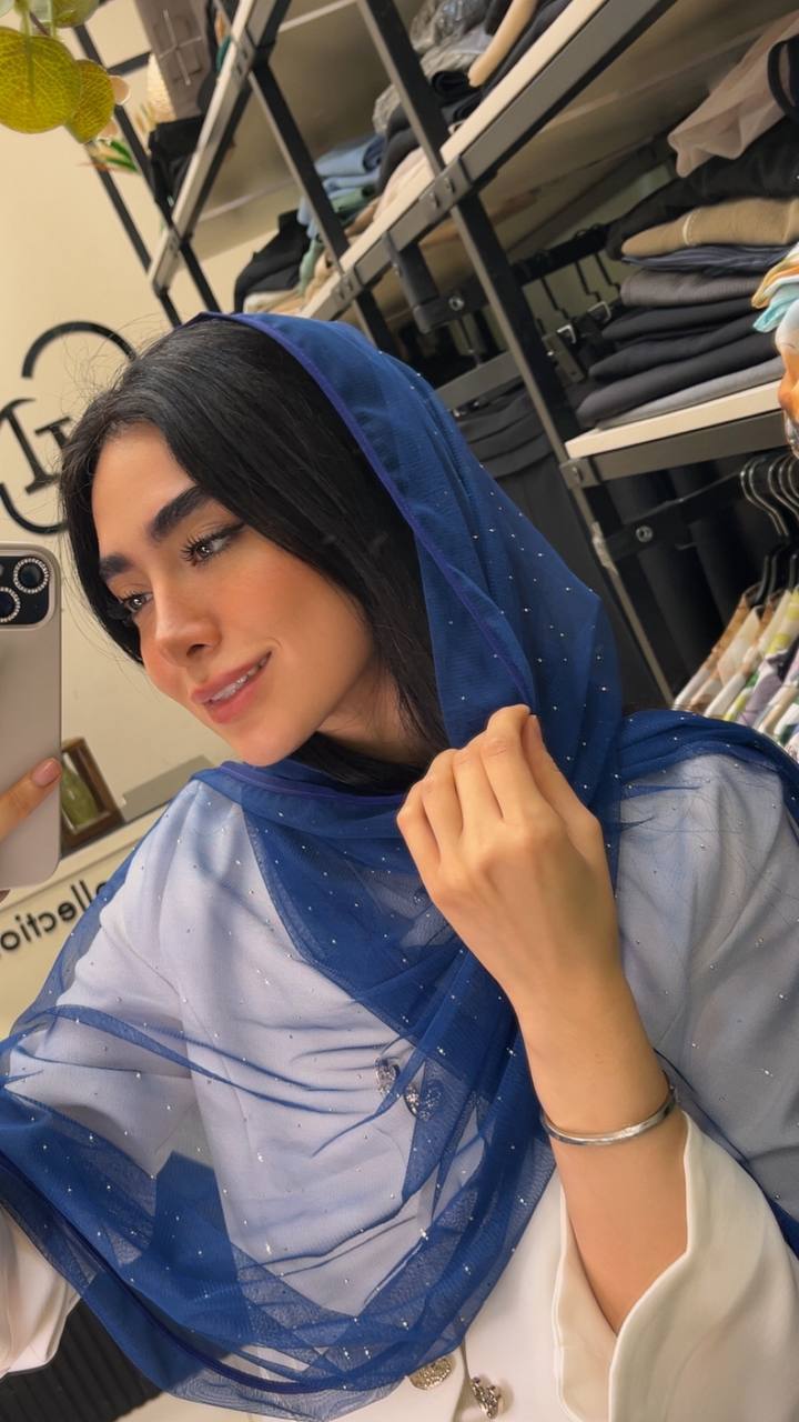 شال توری نگینی بسته12رنگی کد sm63 (عمده)
