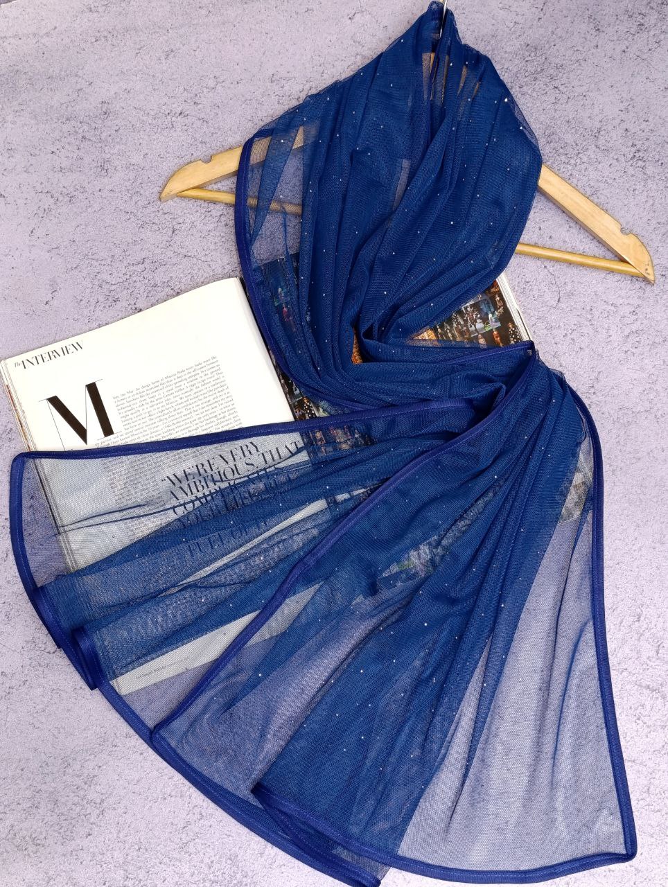 شال توری نگینی بسته12رنگی کد sm63 (عمده)
