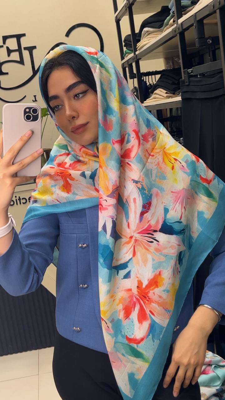 روسری نخی طرح گل بسته6طرحی کد r89 (عمده)