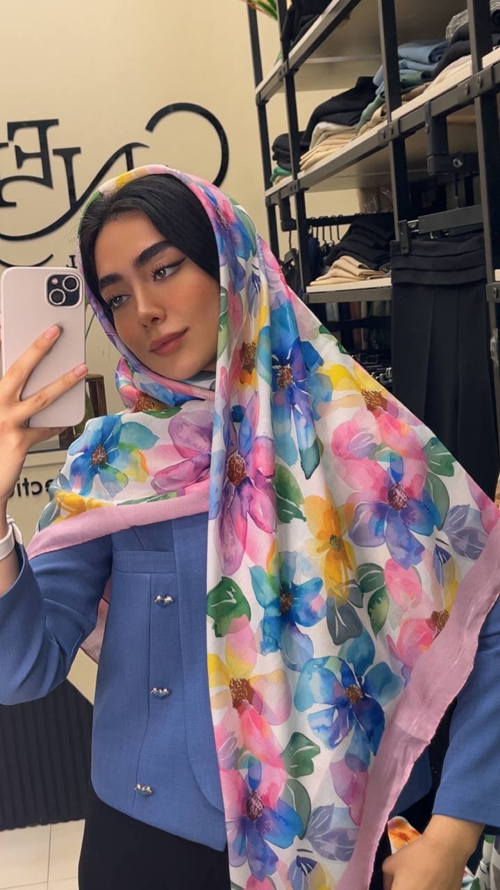 روسری نخی طرح گل بسته6طرحی کد r89 (عمده)