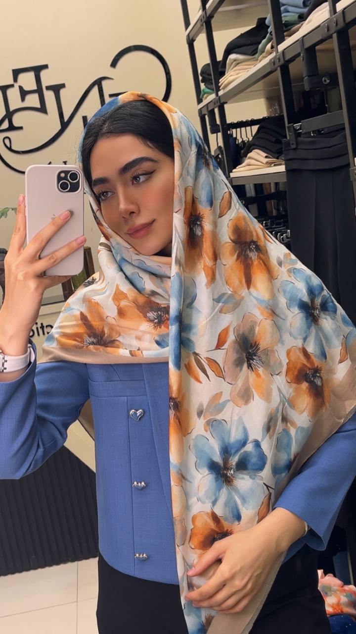 روسری نخی طرح گل بسته6طرحی کد r89 (عمده)