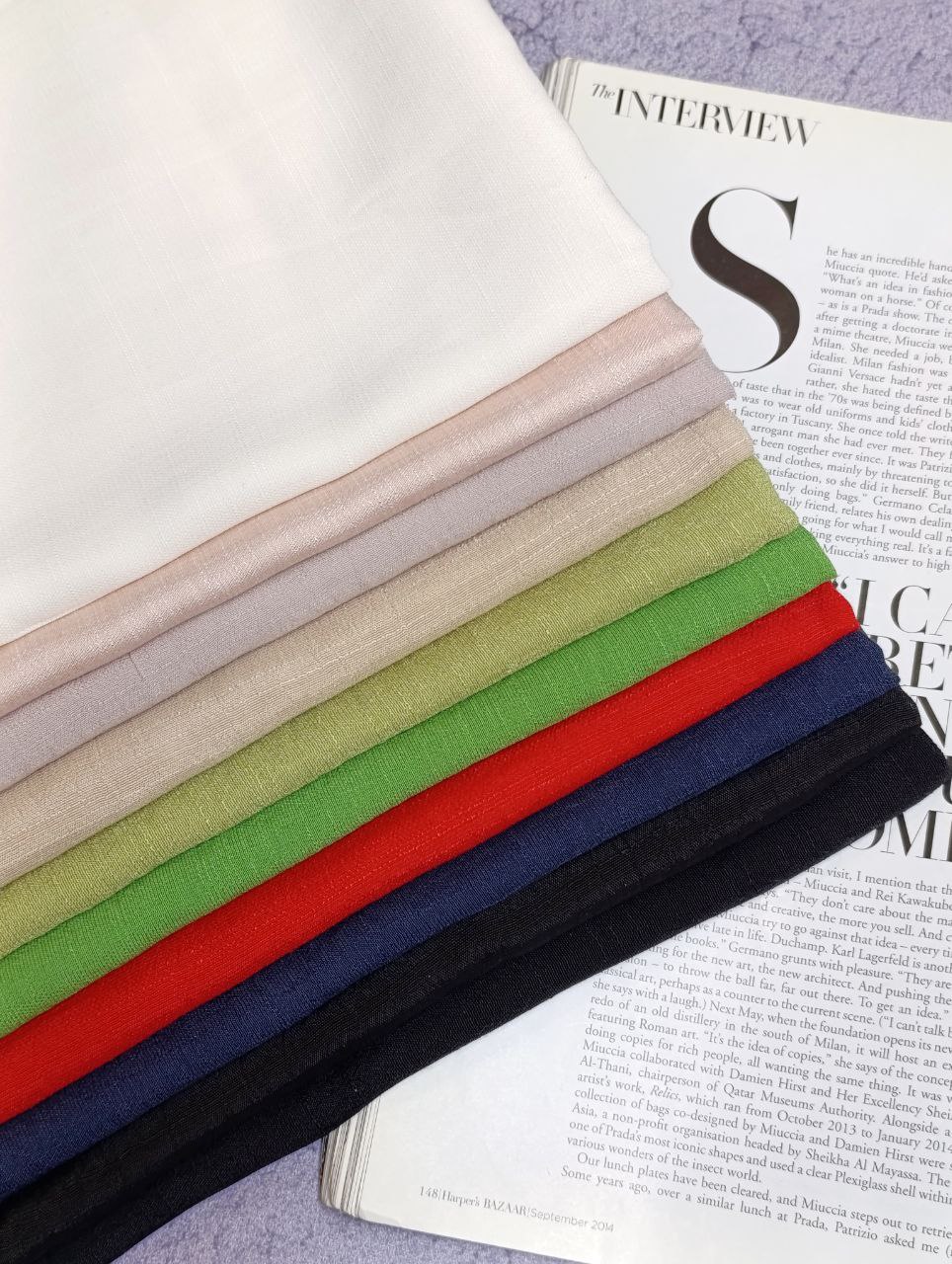 روسری اسلپ قواره100بسته10رنگی کد rs13 (عمده)
