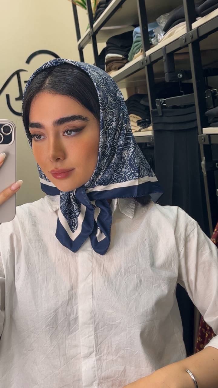 مینی اسکارف ابریشم توییل پک سورمه ای بسته6طرحی کد mt41 (عمده)