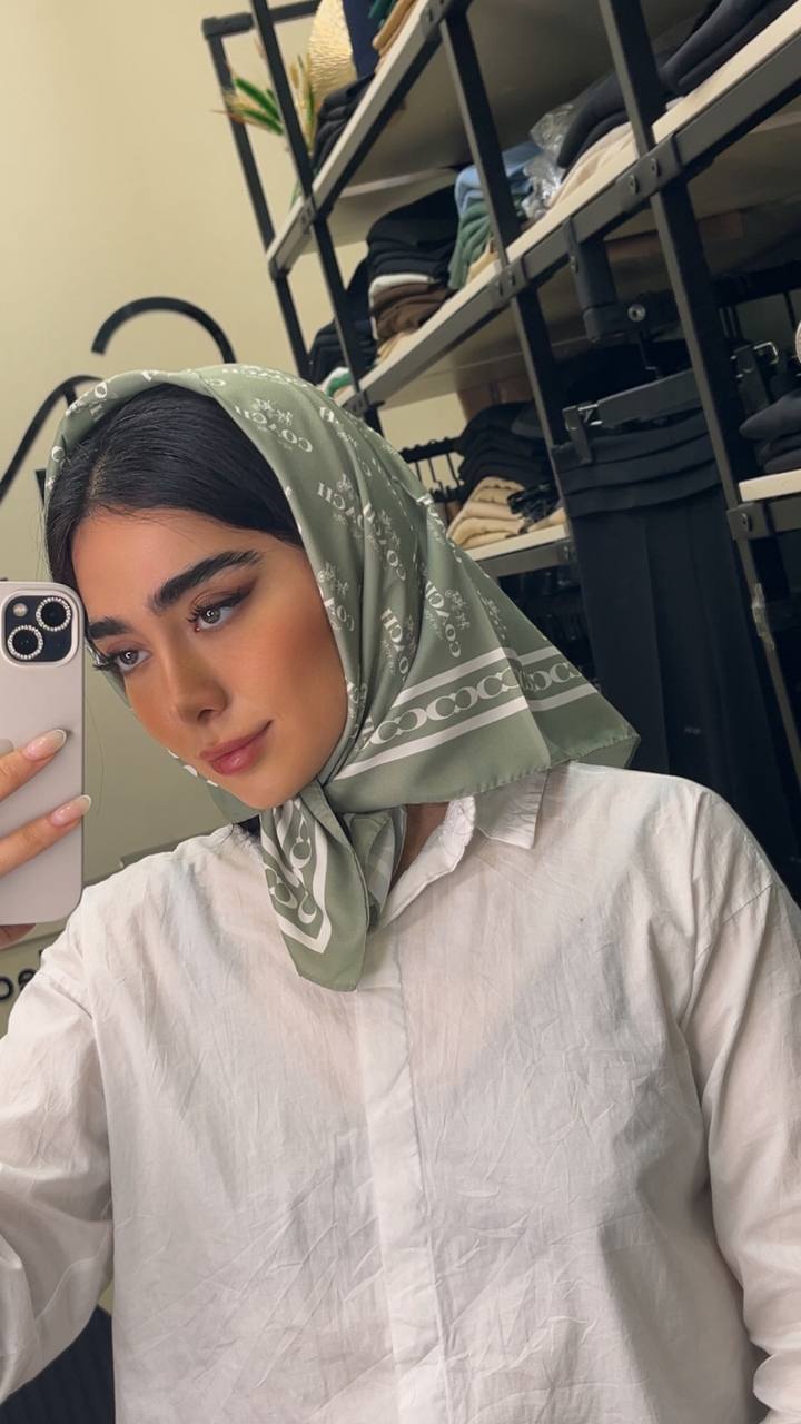 مینی اسکارف ابریشم توییل پک سبزپاستیلی بسته6طرحی کد mt45 (عمده)
