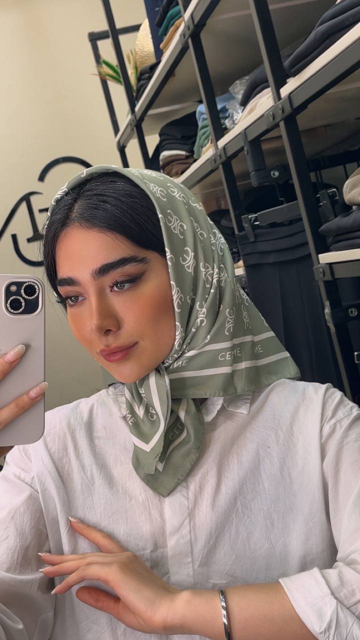 مینی اسکارف ابریشم توییل پک سبزپاستیلی بسته6طرحی کد mt45 (عمده)
