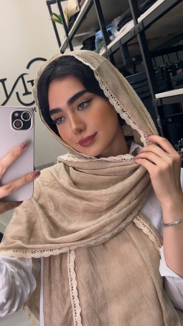 شال پلیسه سنگشور دورنوار پک کرم بسته5طرحی کد sp56 (عمده)
