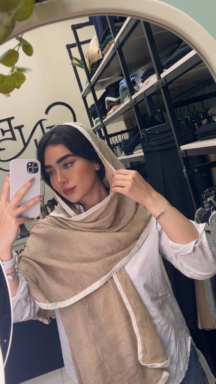 شال پلیسه سنگشور دورنوار پک کرم بسته5طرحی کد sp56 (عمده)
