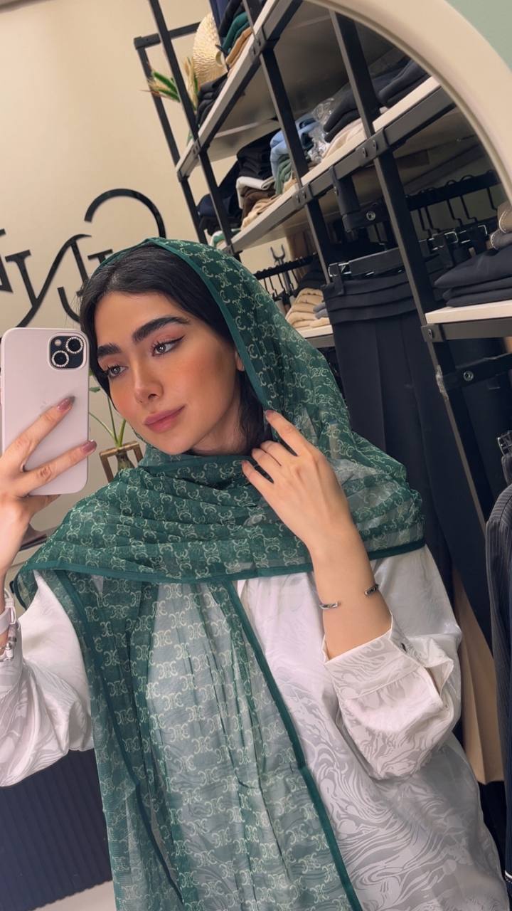 شال توری چاپی پک سبز بسته6طرحی کد sh67 (عمده)
