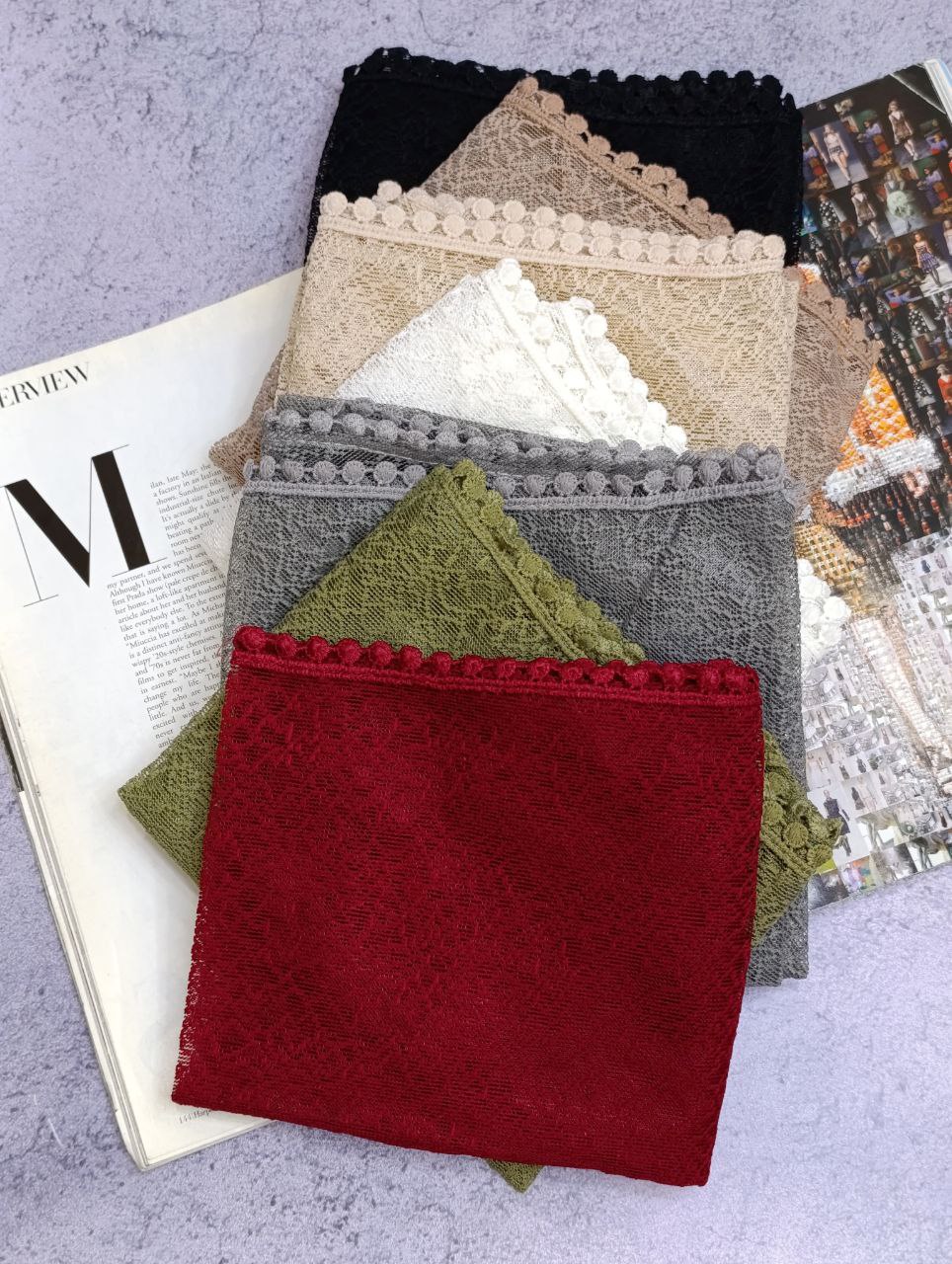 سه گوش توری دورعدسی بسته7رنگی کد mm13 (عمده)
