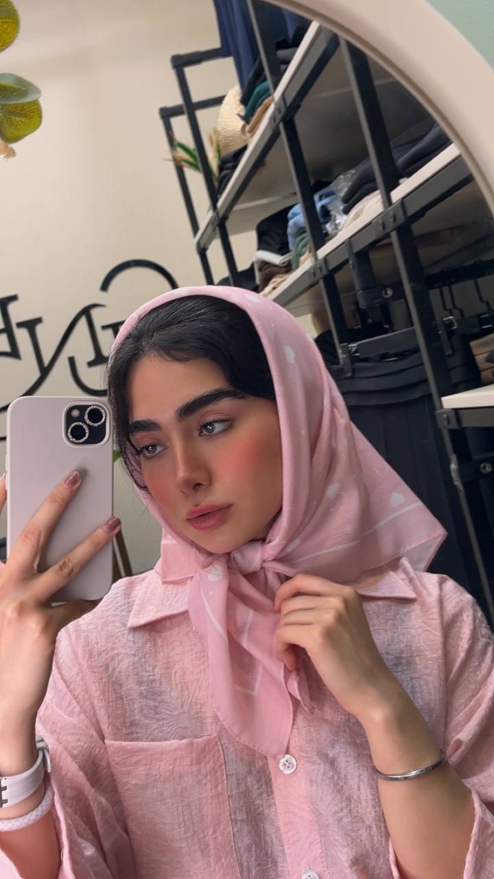 مینی اسکارف چاپی پک صورتی بسته10طرحی کد mt47 (عمده)
