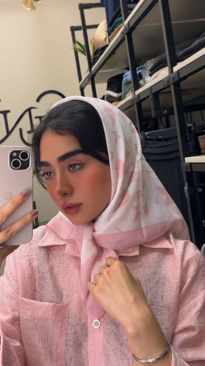 مینی اسکارف چاپی پک صورتی بسته10طرحی کد mt47 (عمده)
