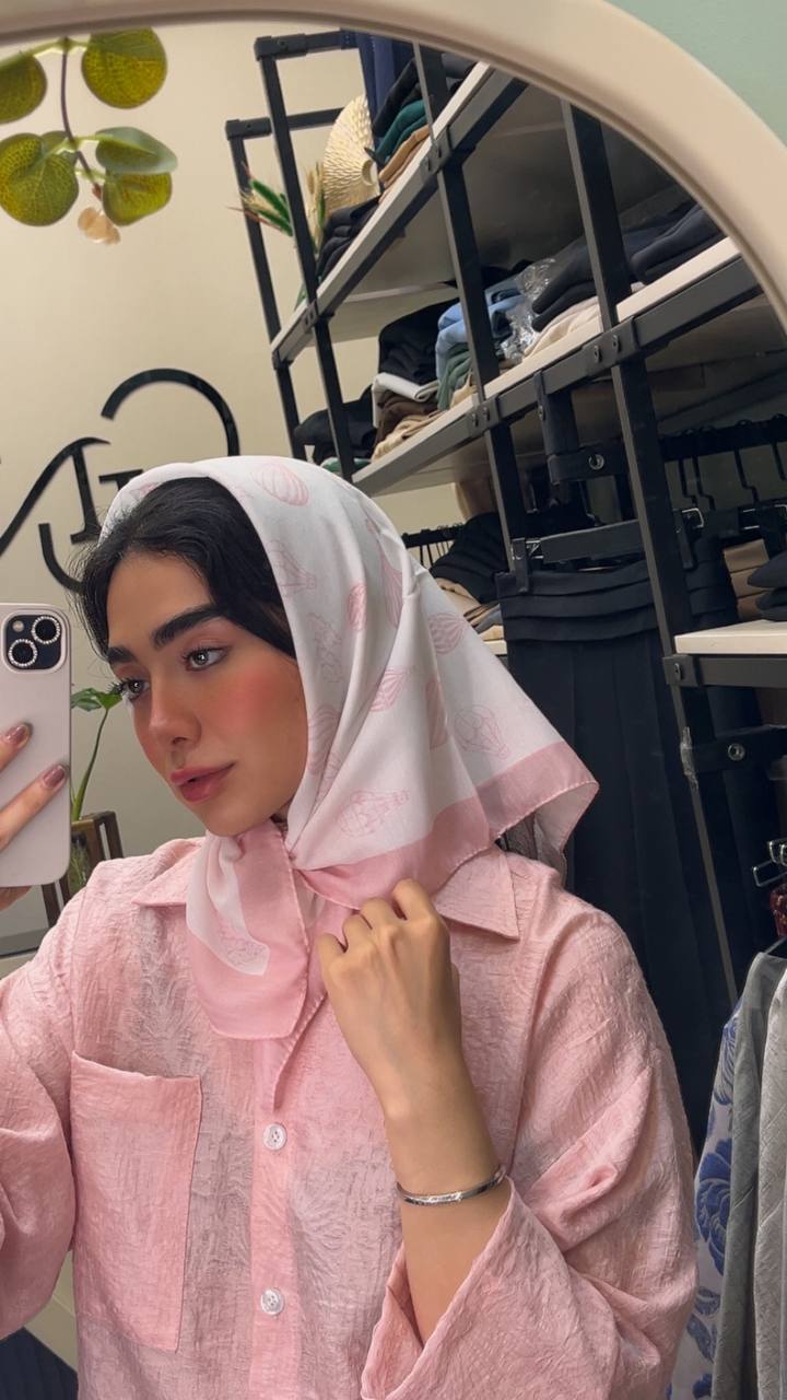 مینی اسکارف چاپی پک صورتی بسته10طرحی کد mt47 (عمده)
