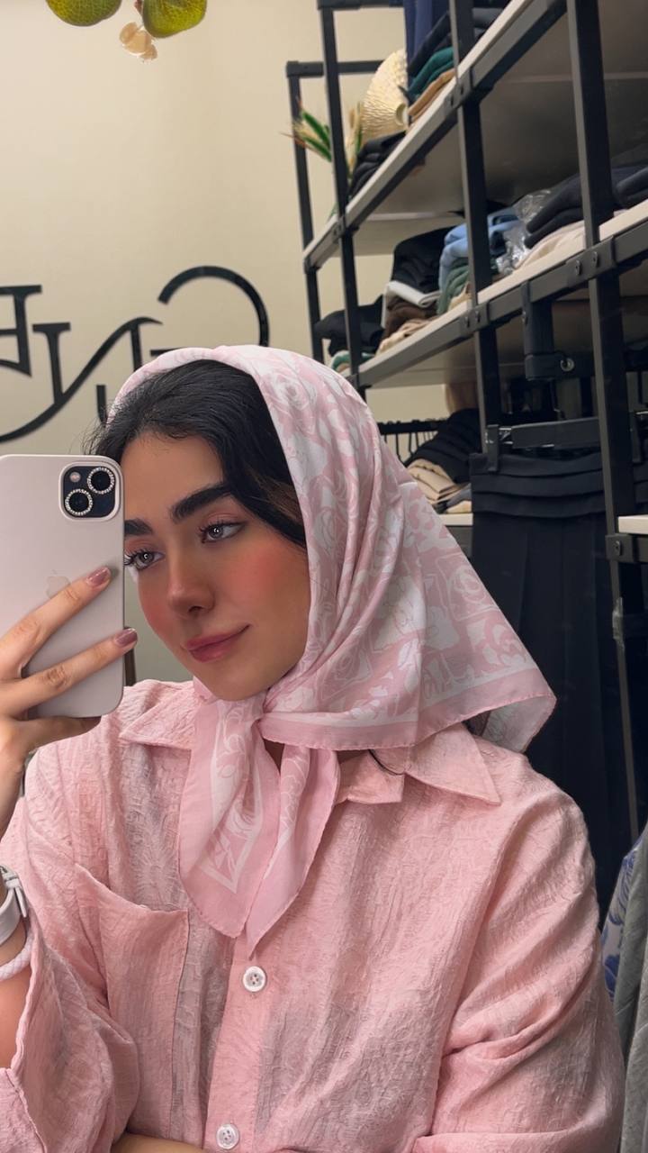 مینی اسکارف چاپی پک صورتی بسته10طرحی کد mt47 (عمده)
