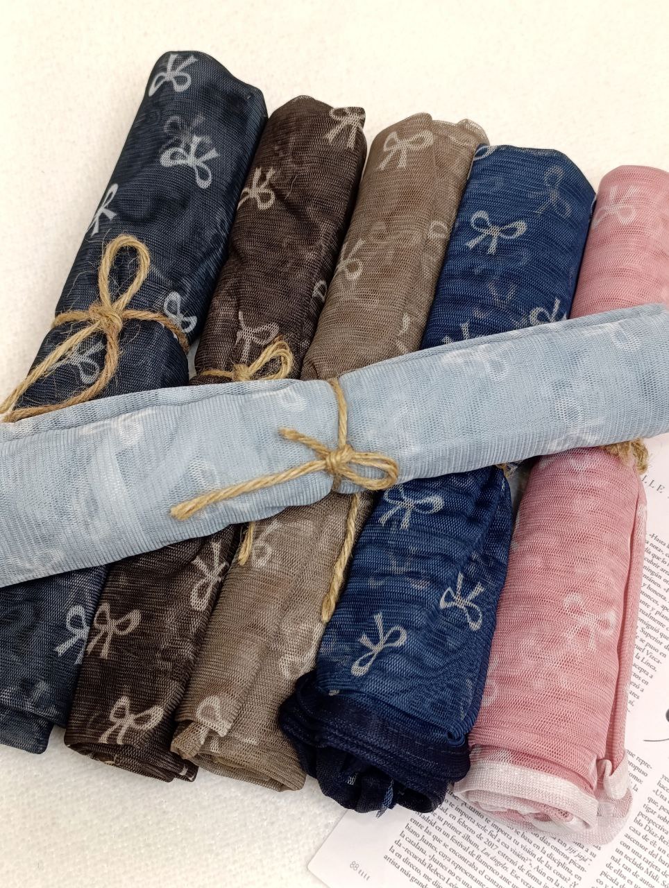 شال توری پاپیون بسته6رنگی کد sh70 (عمده)
