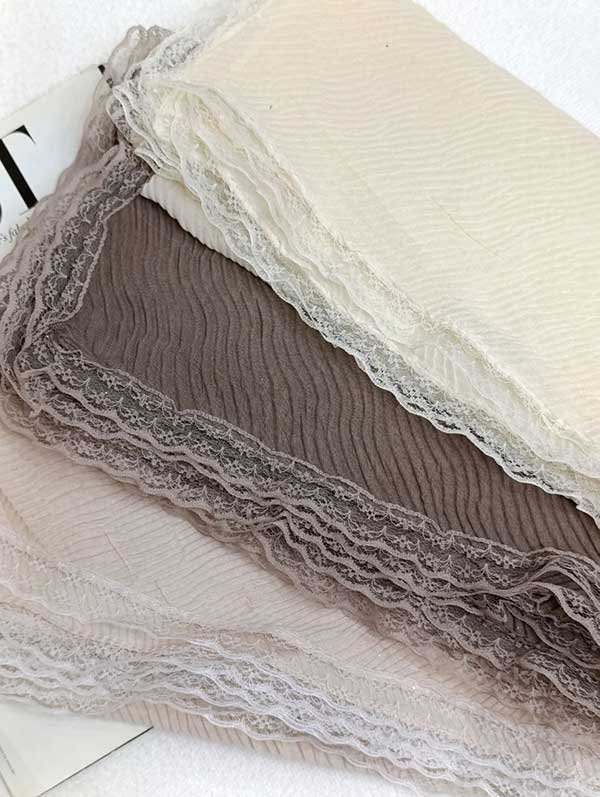 شال پلیسه اکلیلی دورگیپور بسته10رنگی کد sp58 (عمده)
