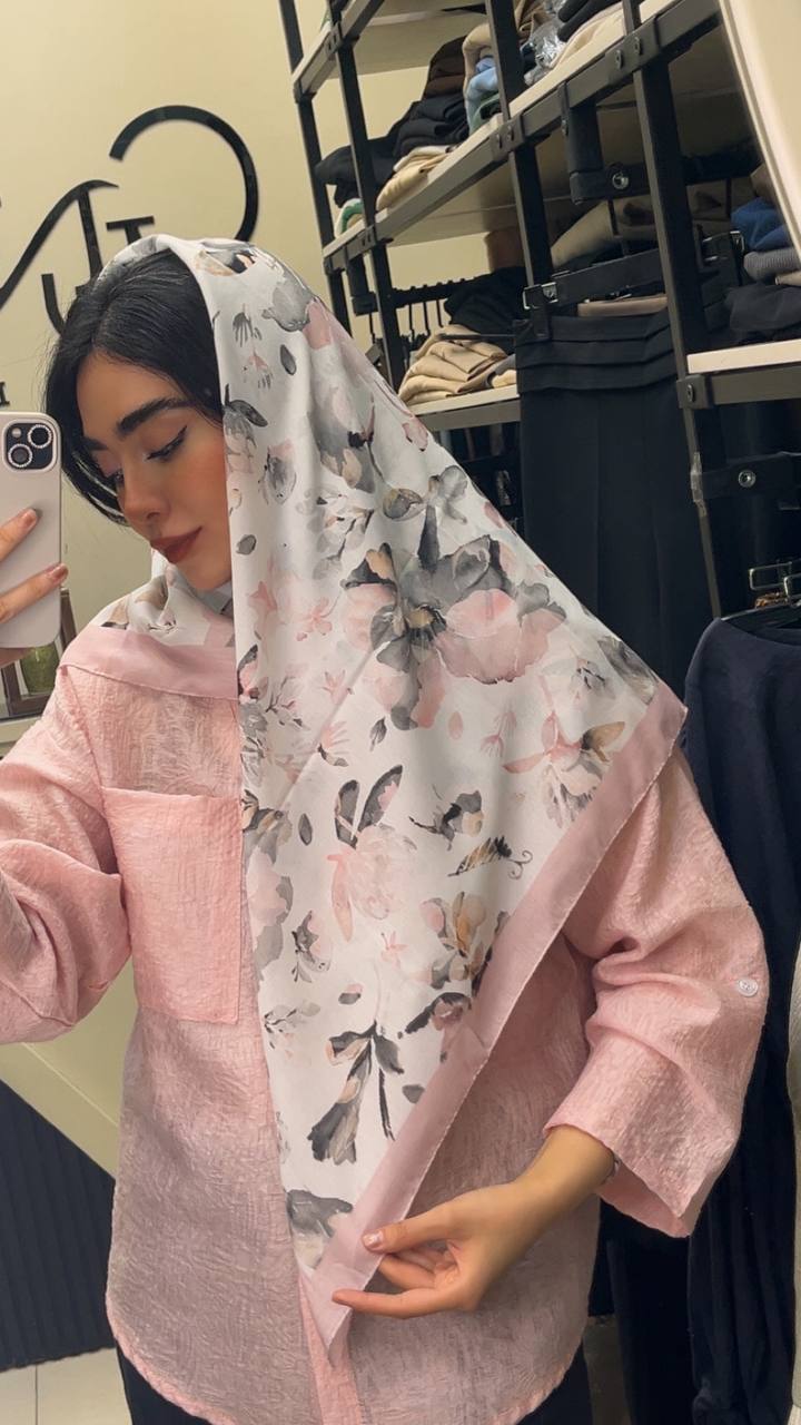 روسری نخی ابرنگی پک صورتی بسته8طرحی کد r98 (عمده)