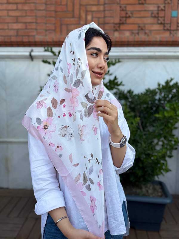 روسری نخی ابرنگی پک صورتی بسته8طرحی کد r98 (عمده)
