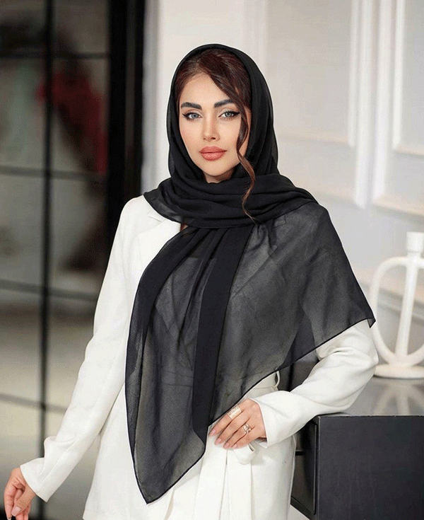 روسری حریر مشکی سری انتخابی کد rm23 (عمده)
