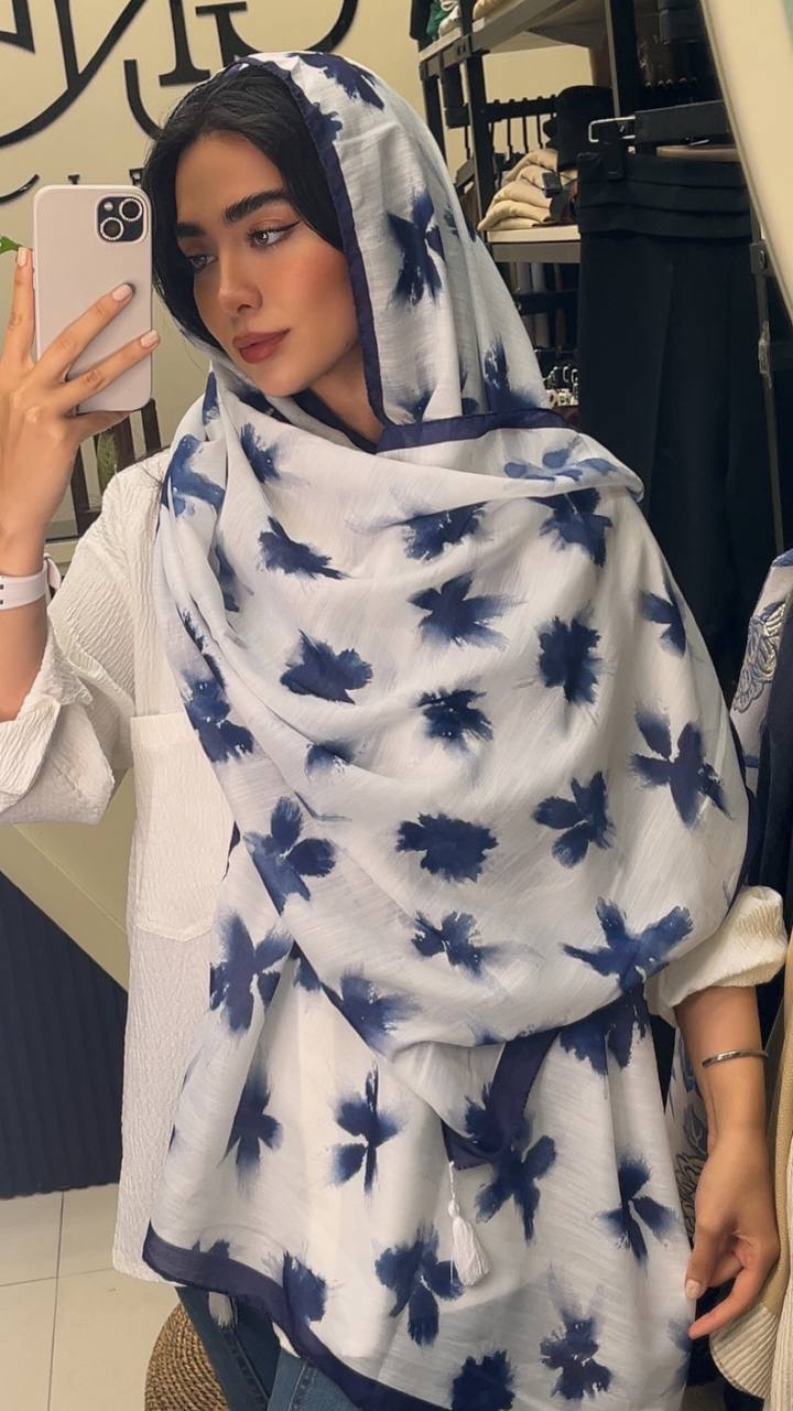 شال چاپی ابرنگی پک سورمه ای بسته8طرحی کد sh54 (عمده)