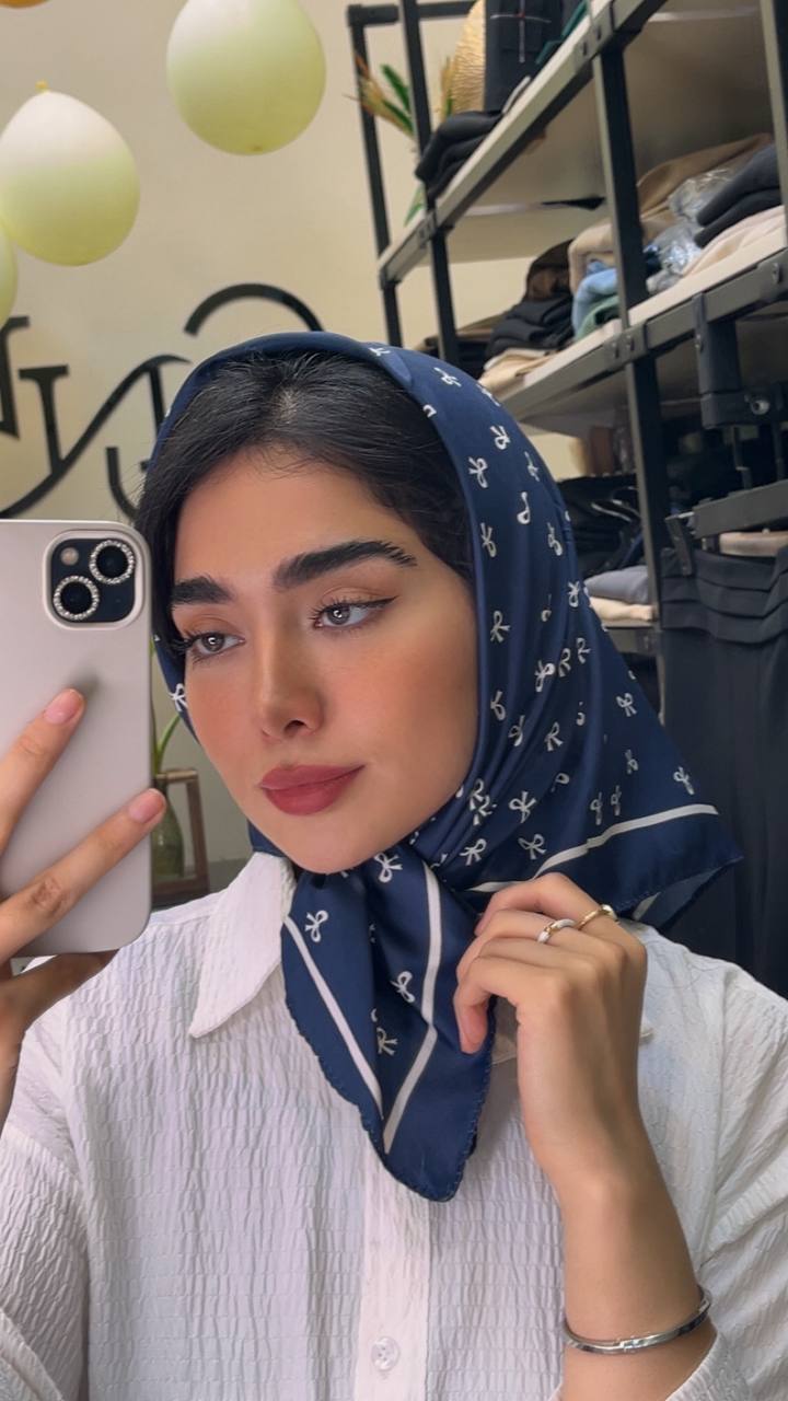 مینی اسکارف ابریشم توییل پک سرمه ای بسته10طرحی کد mt52 (عمده)
