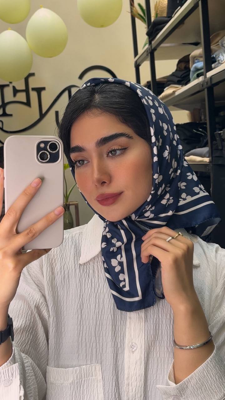 مینی اسکارف ابریشم توییل پک سرمه ای بسته10طرحی کد mt52 (عمده)
