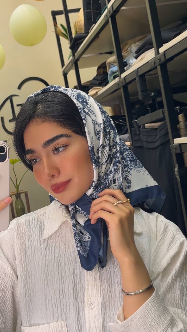 مینی اسکارف ابریشم توییل پک سرمه ای بسته10طرحی کد mt52 (عمده)
