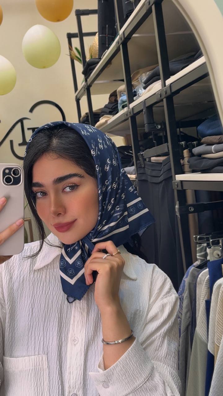 مینی اسکارف ابریشم توییل پک سرمه ای بسته10طرحی کد mt52 (عمده)
