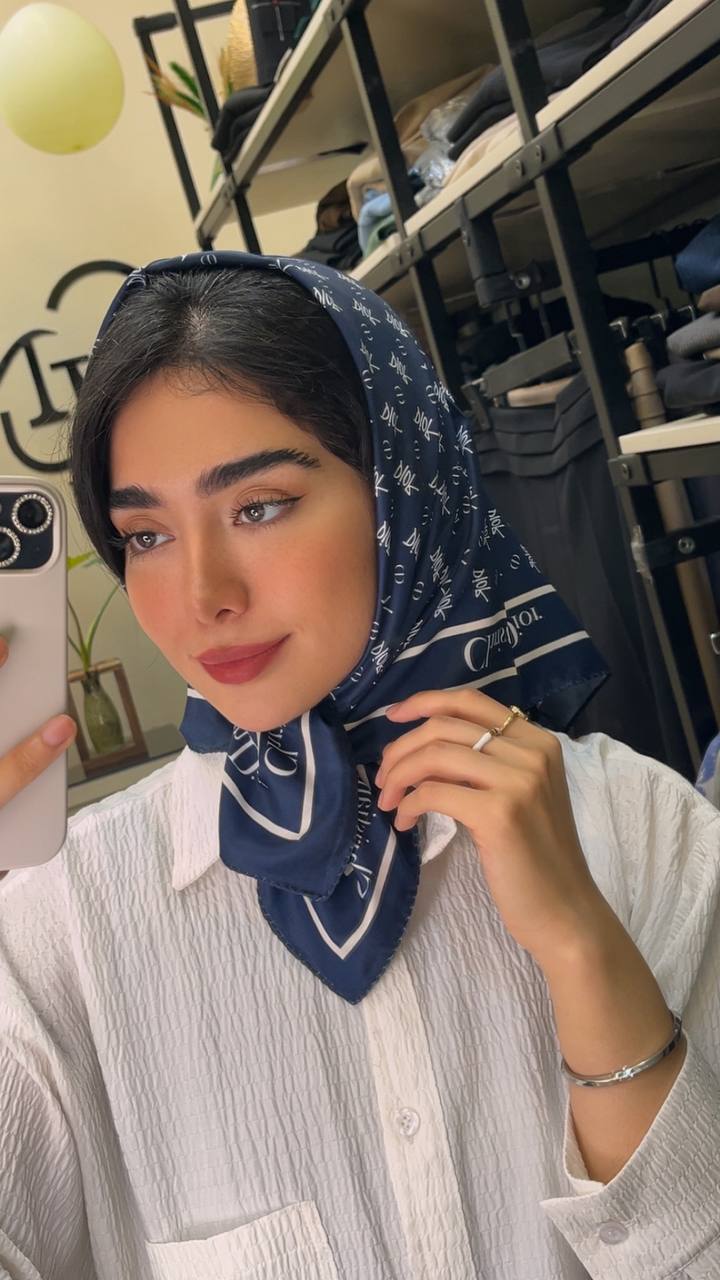 مینی اسکارف ابریشم توییل پک سرمه ای بسته10طرحی کد mt52 (عمده)
