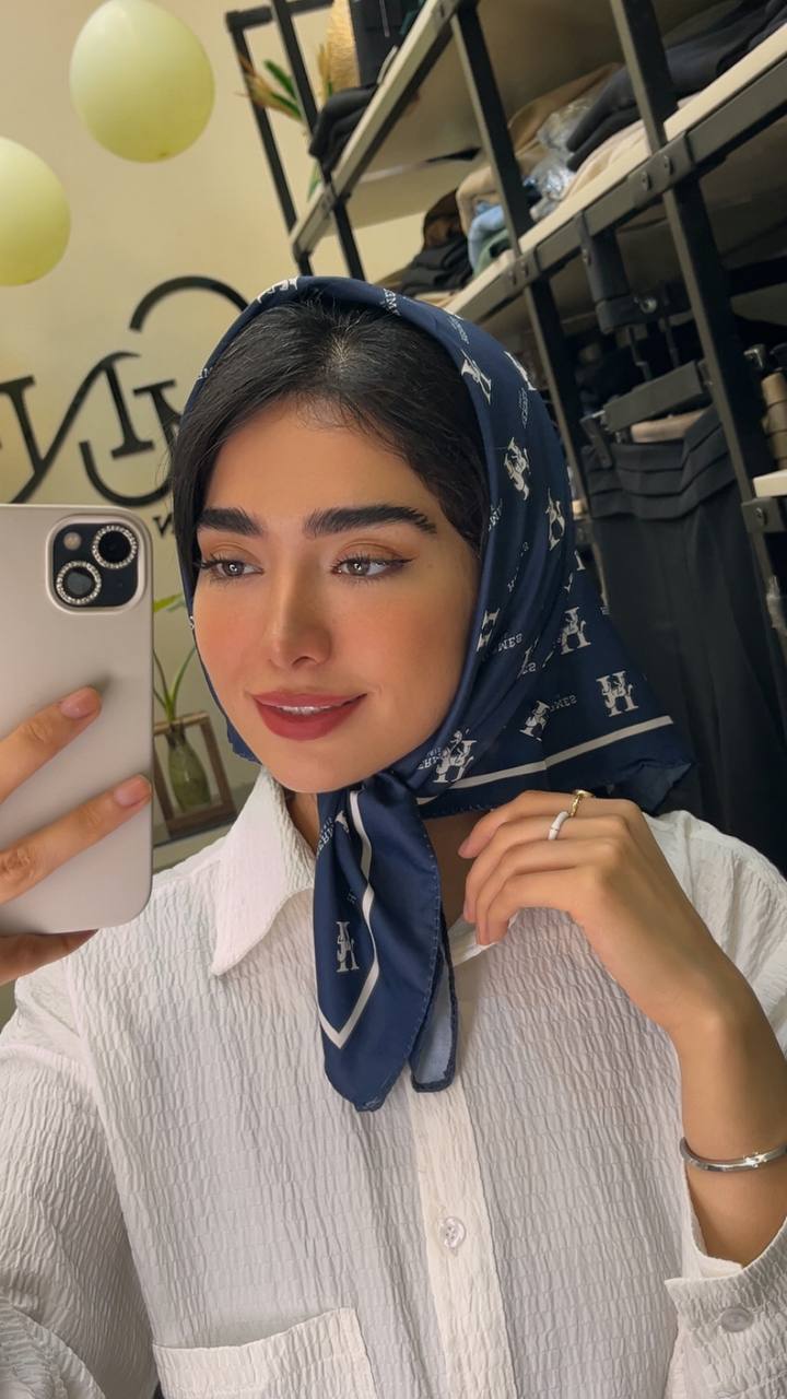 مینی اسکارف ابریشم توییل پک سرمه ای بسته10طرحی کد mt52 (عمده)
