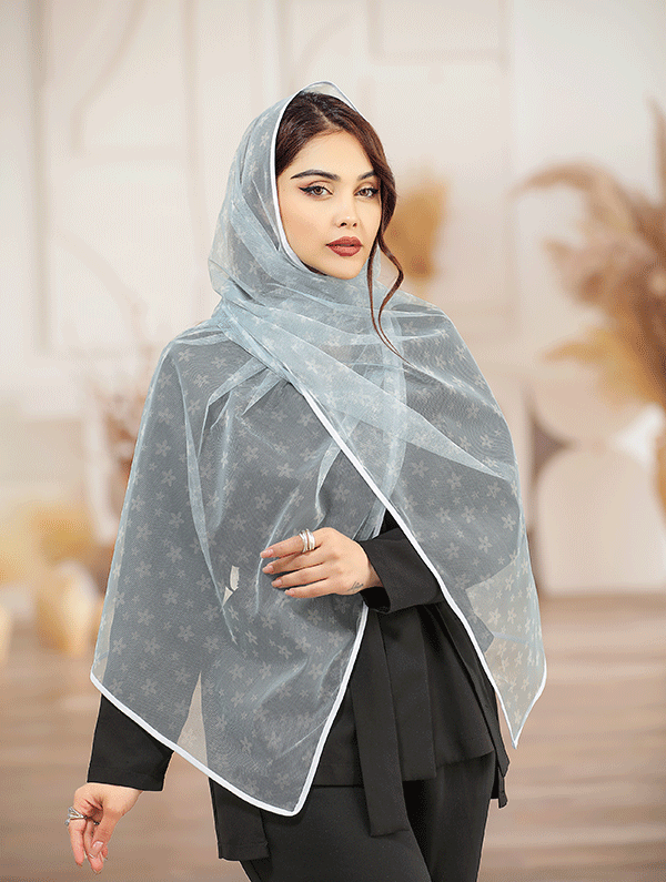کالکشن جدید شال تور طرحدار آبی
