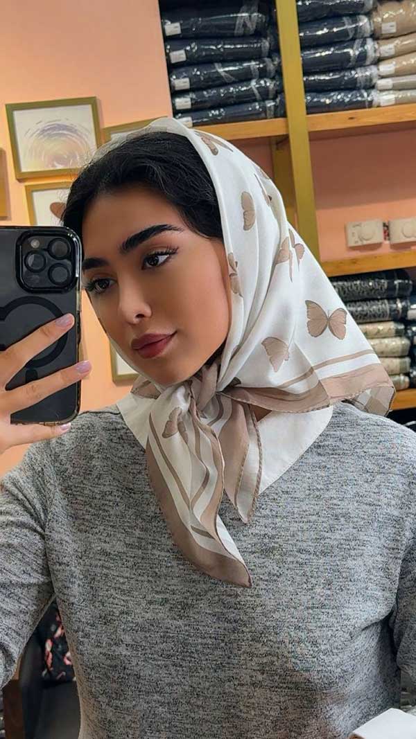 مینی اسکارف طرح پروانه بسته10رنگی کد mt58 (عمده)
