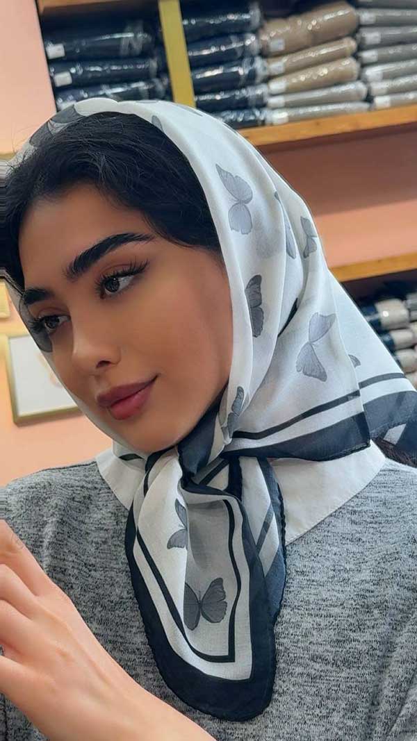 مینی اسکارف طرح پروانه بسته10رنگی کد mt58 (عمده)
