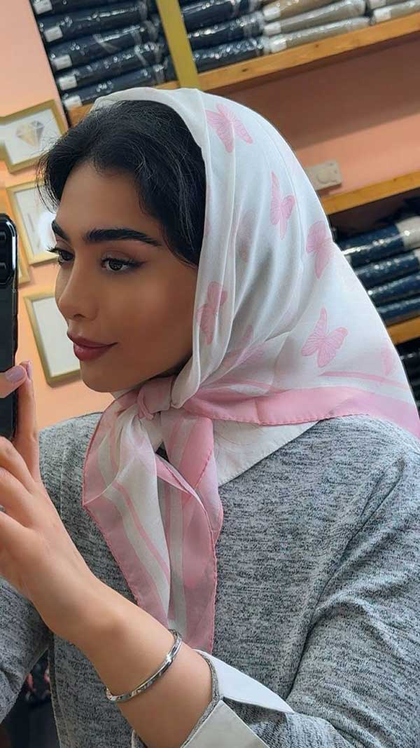 مینی اسکارف طرح پروانه بسته10رنگی کد mt58 (عمده)
