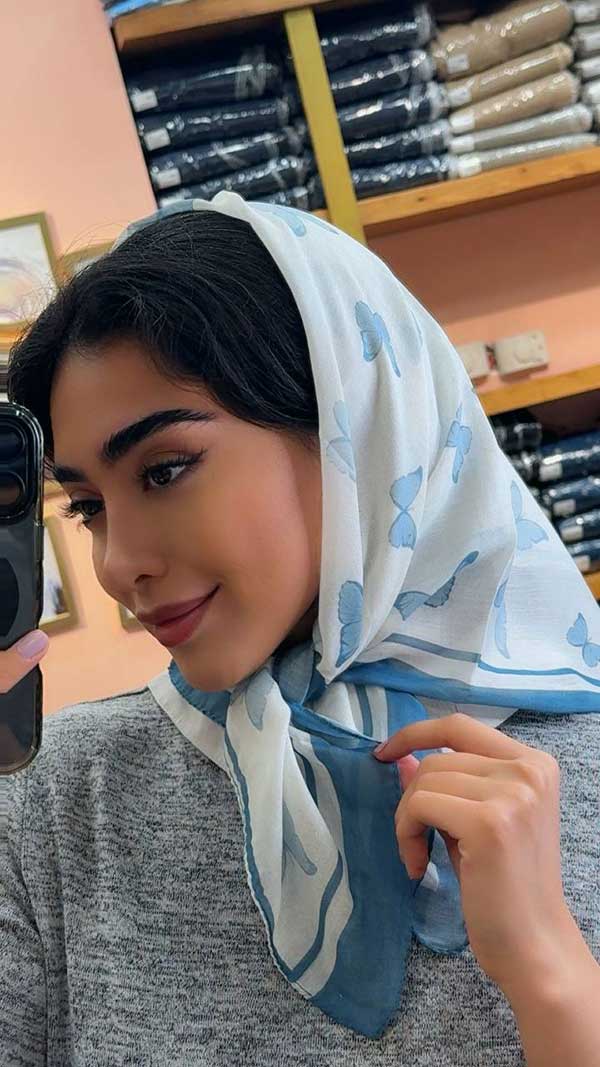 مینی اسکارف طرح پروانه بسته10رنگی کد mt58 (عمده)
